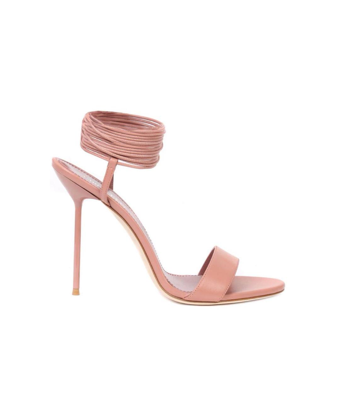 PARIS TEXAS Розовые кожаные босоножки, фото 7