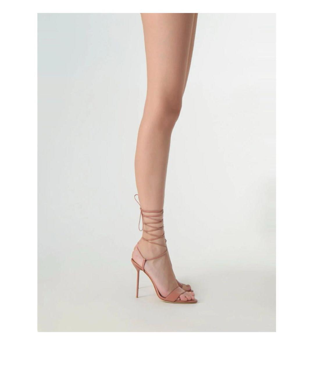 PARIS TEXAS Розовые кожаные босоножки, фото 2