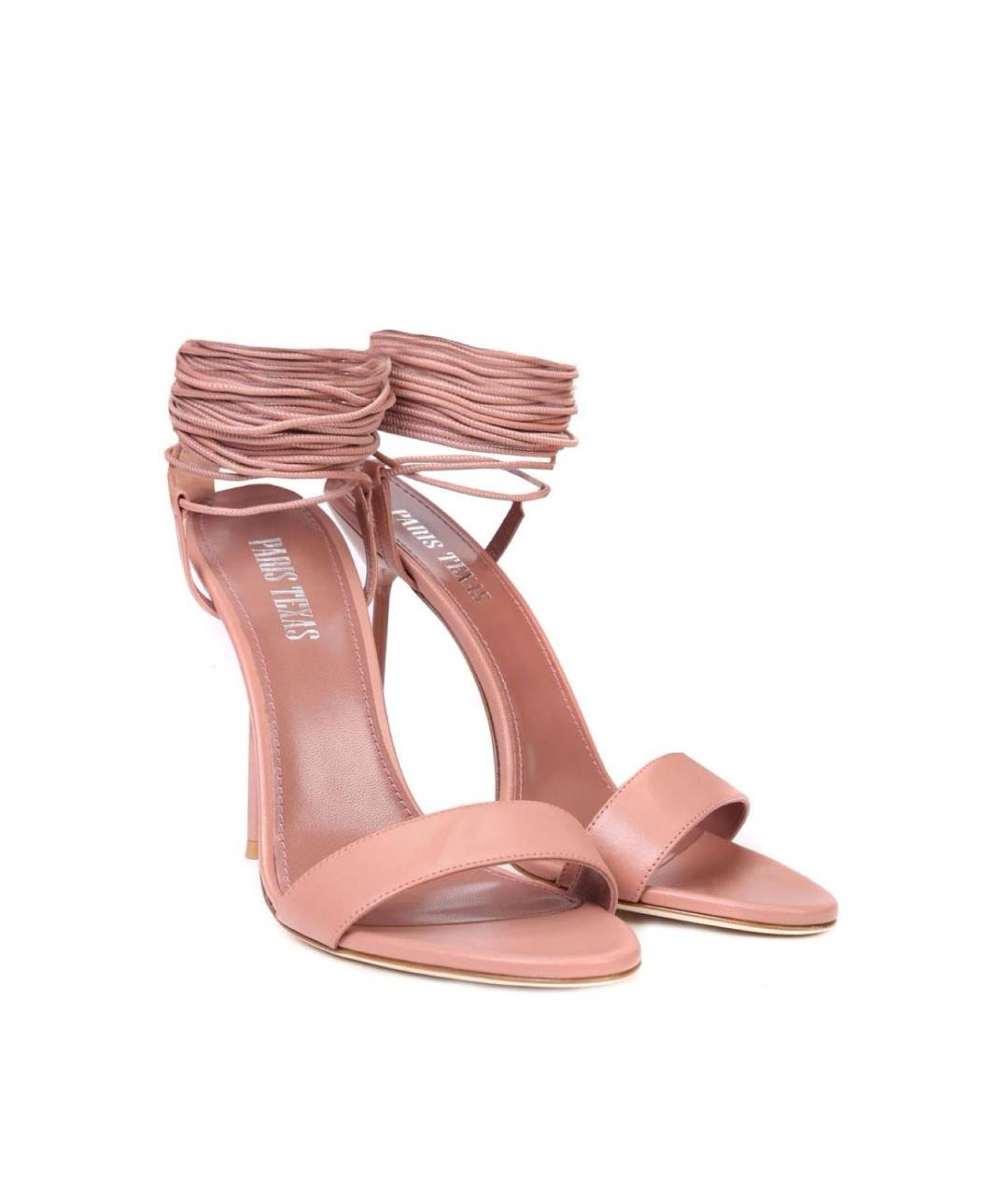 PARIS TEXAS Розовые кожаные босоножки, фото 3
