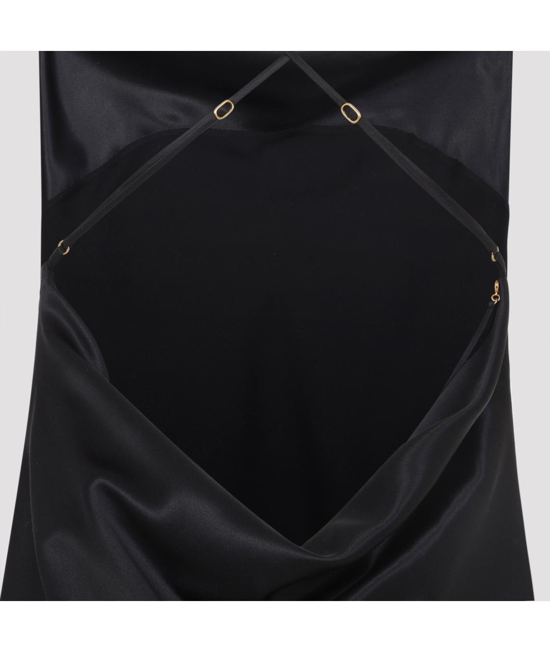 SAINT LAURENT Черное шелковое коктейльное платье, фото 3