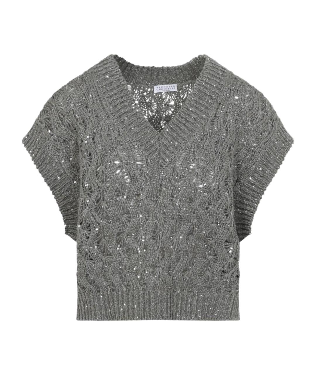 BRUNELLO CUCINELLI Зеленый шелковый джемпер / свитер, фото 1