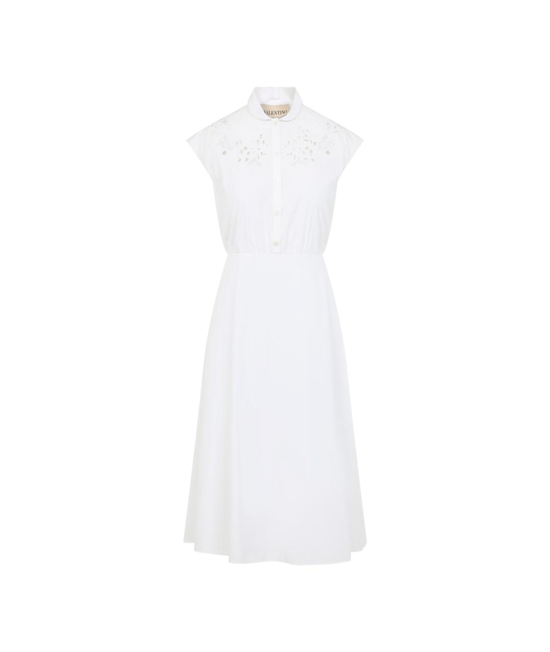 VALENTINO Белое хлопковое повседневное платье, фото 1