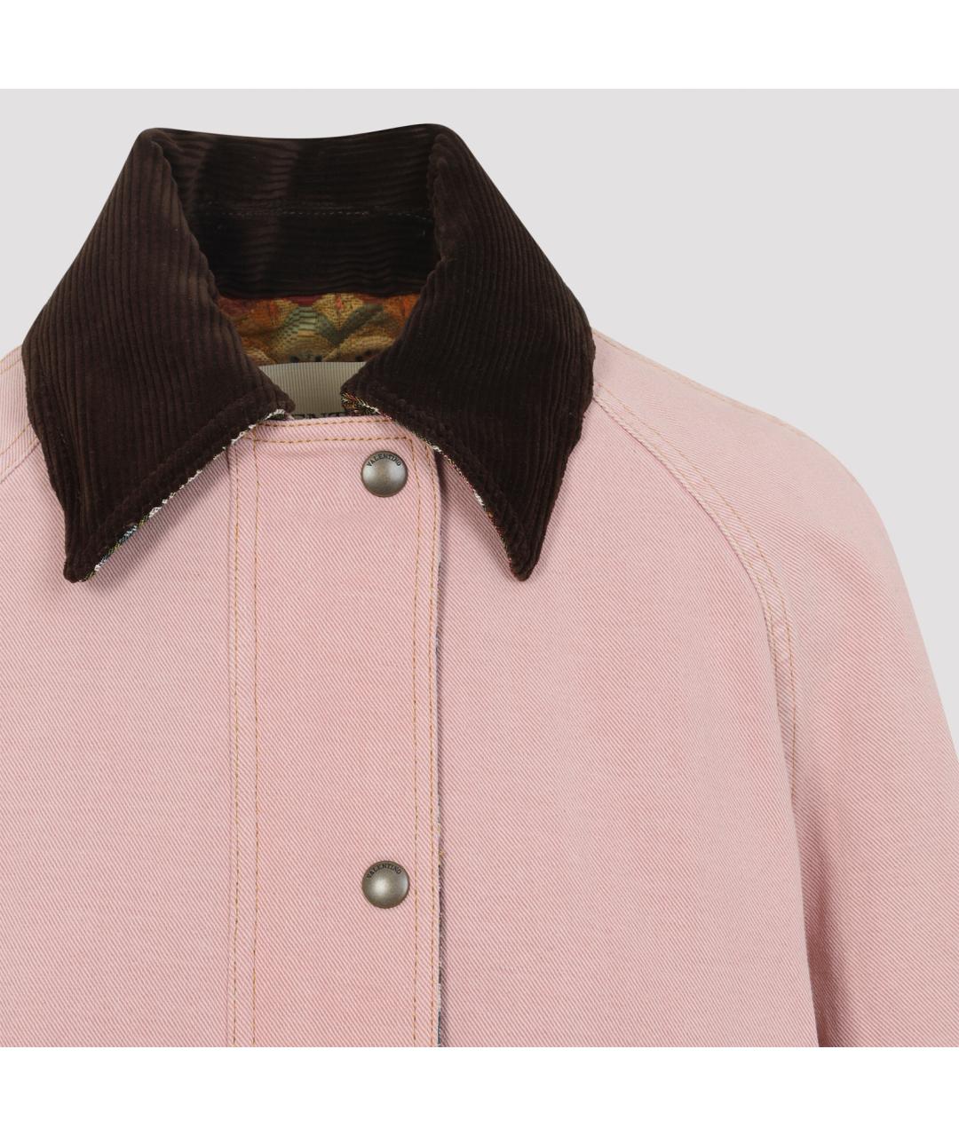 VALENTINO Розовое хлопковое пальто, фото 3