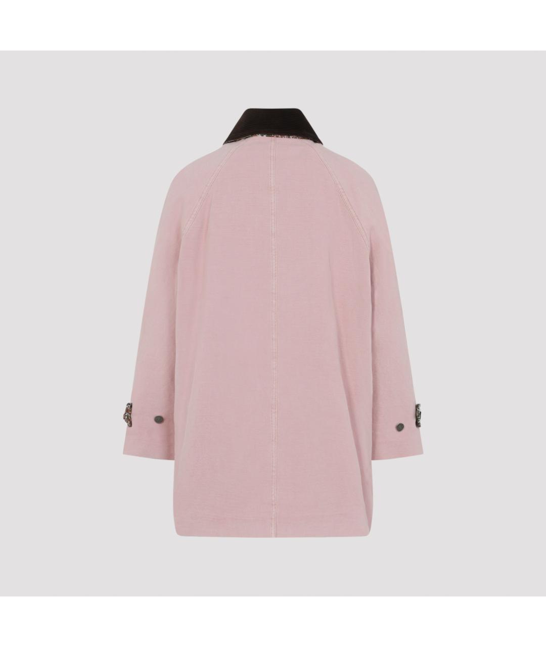 VALENTINO Розовое хлопковое пальто, фото 2