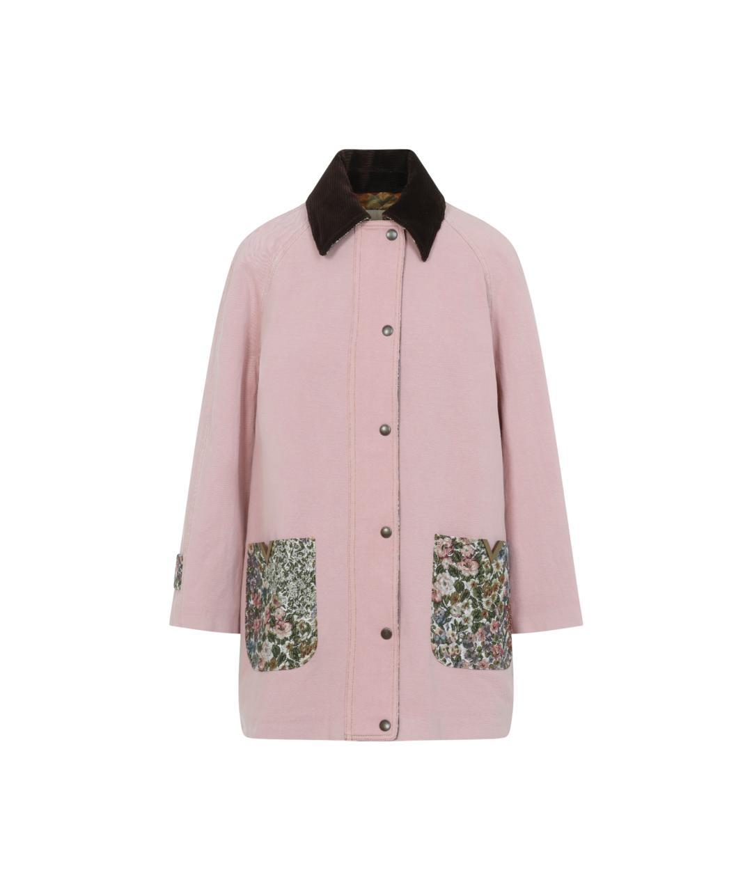 VALENTINO Розовое хлопковое пальто, фото 1