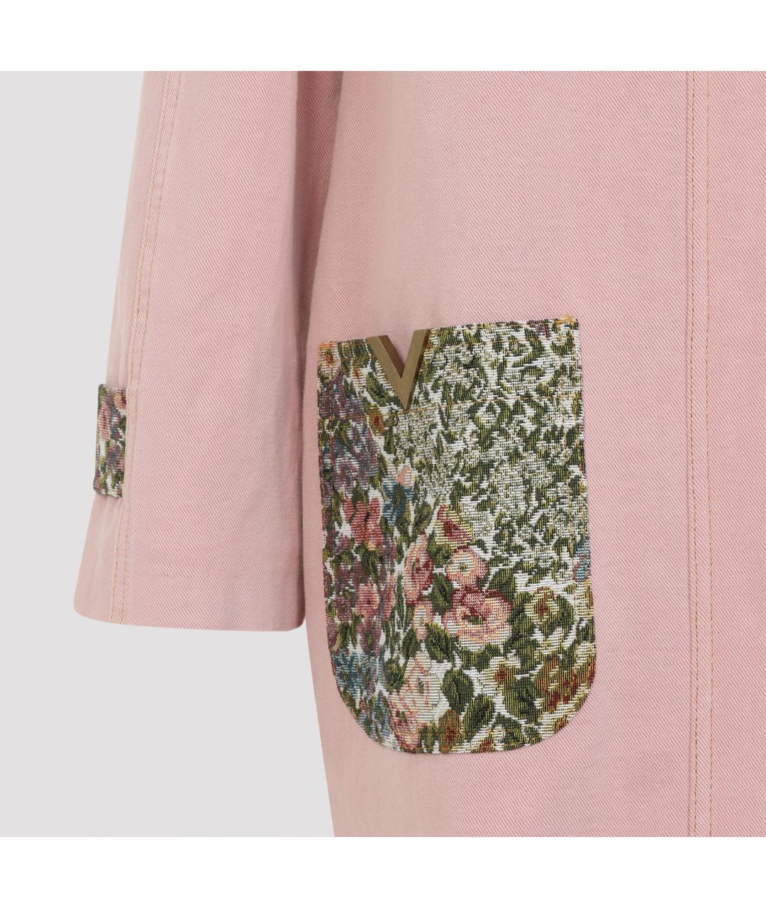 VALENTINO Розовое хлопковое пальто, фото 4