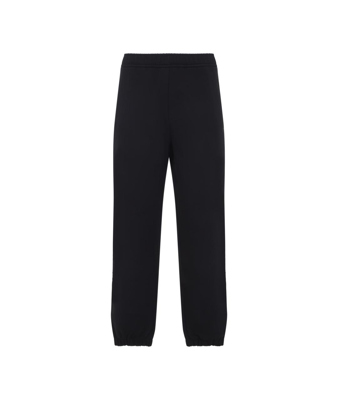 LANVIN Черные хлопковые повседневные брюки, фото 1