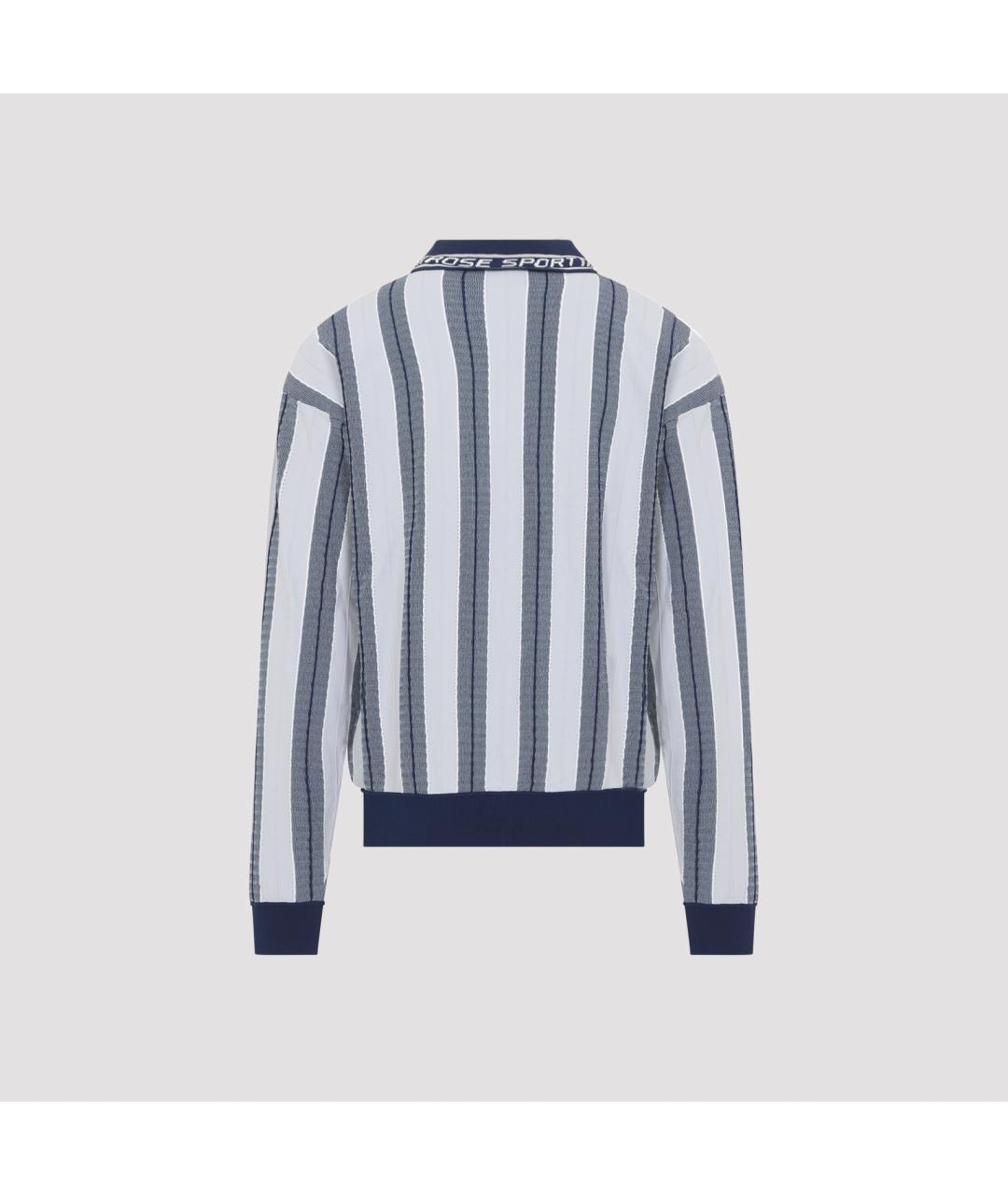 MARTINE ROSE Синее вискозное поло с длинным рукавом, фото 2