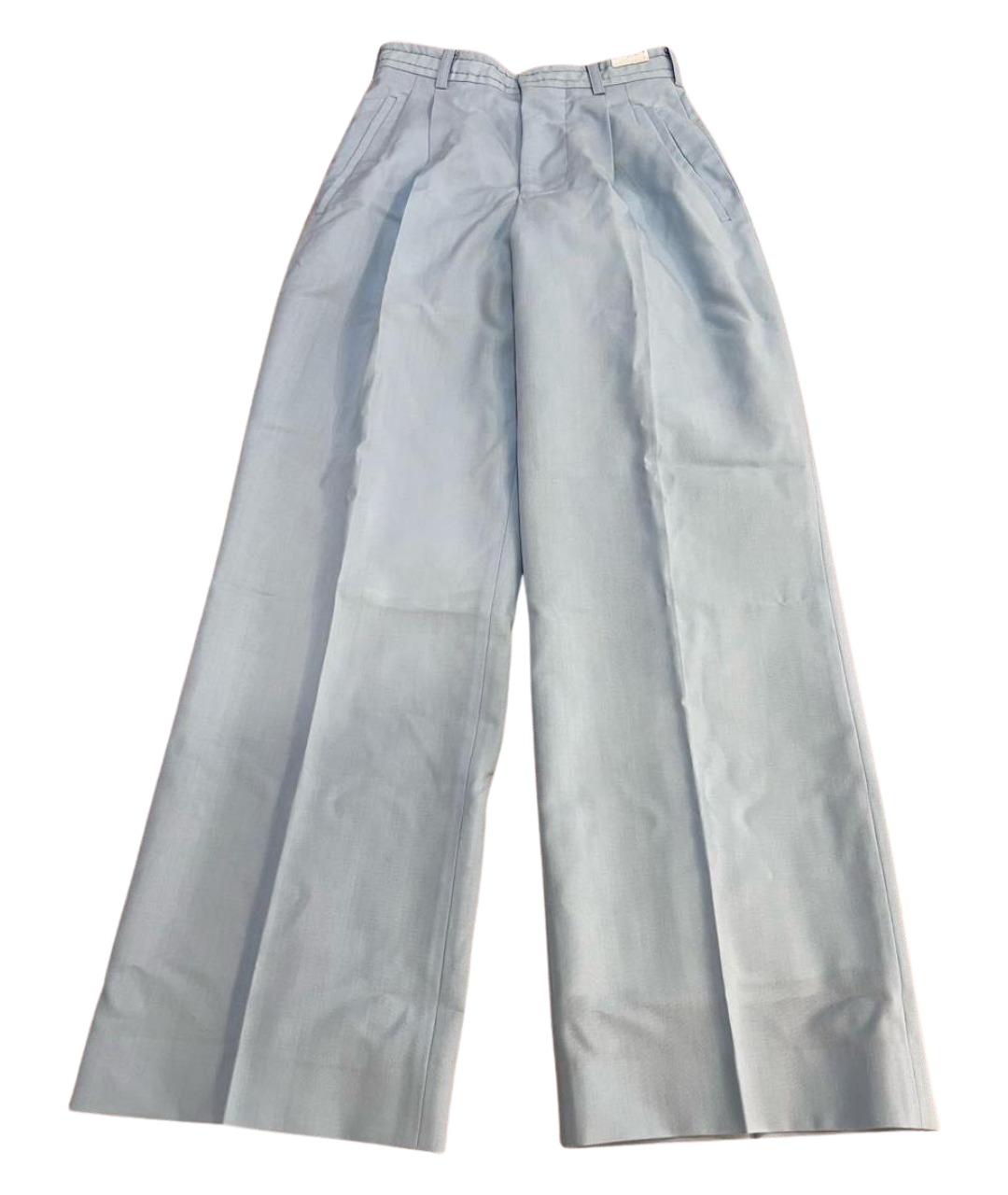 MARNI Голубые шерстяные брюки широкие, фото 1