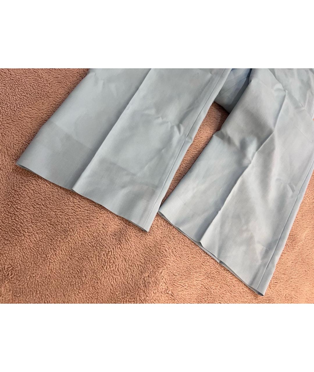 MARNI Голубые шерстяные брюки широкие, фото 5