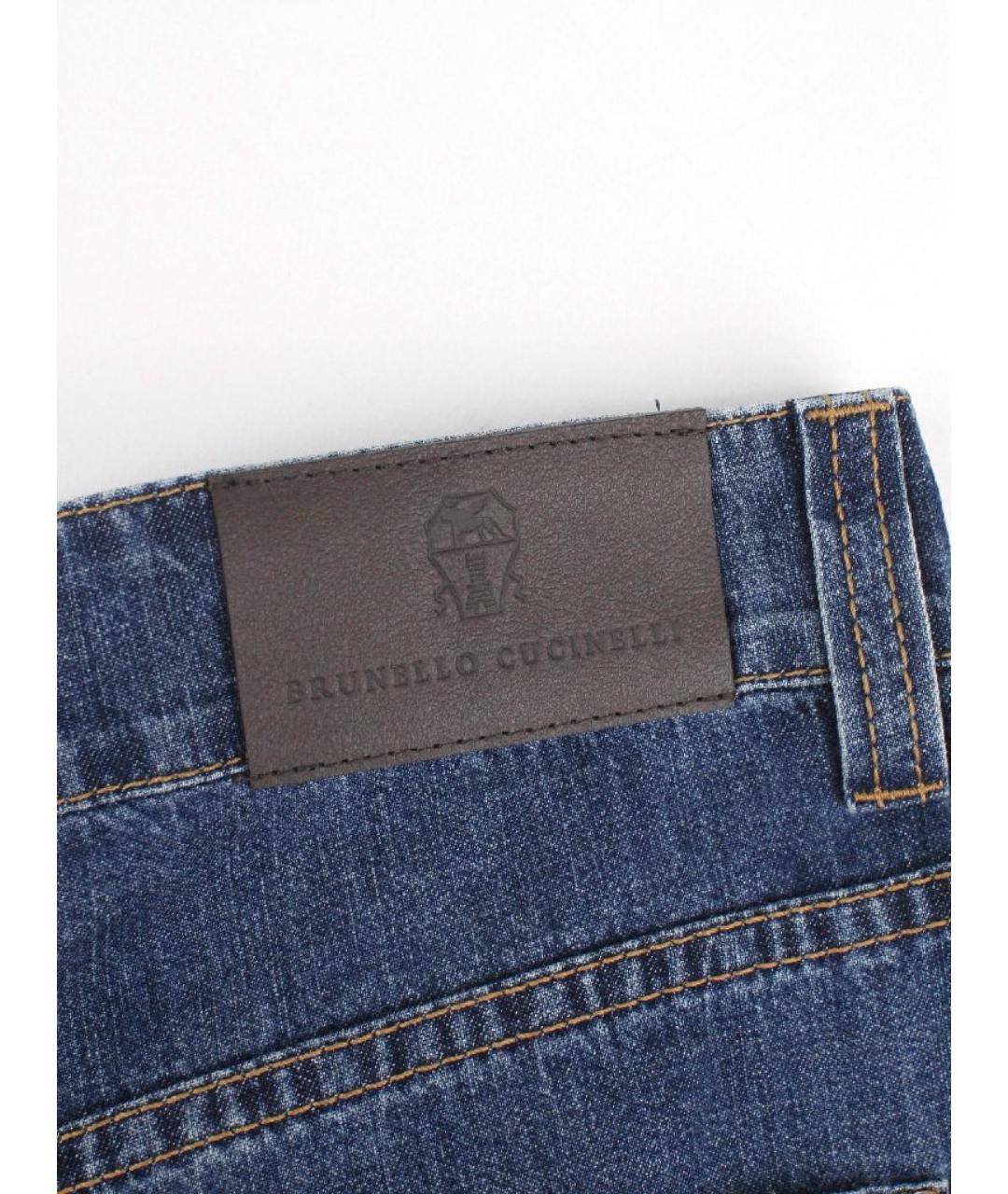 BRUNELLO CUCINELLI Синие хлопковые джинсы клеш, фото 7