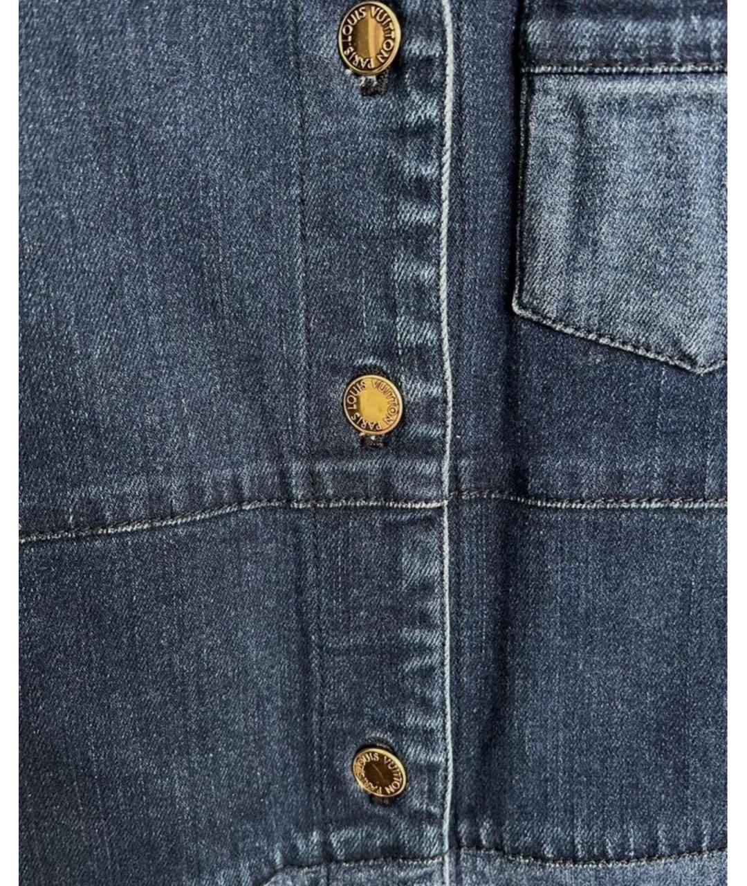 LOUIS VUITTON Темно-синий хлопковый сарафан, фото 5