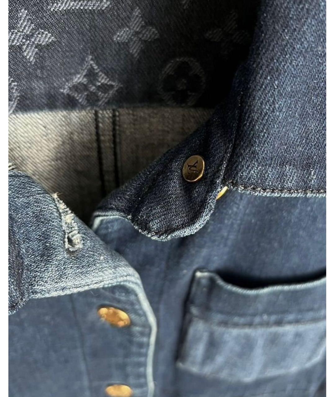 LOUIS VUITTON Темно-синий хлопковый сарафан, фото 3