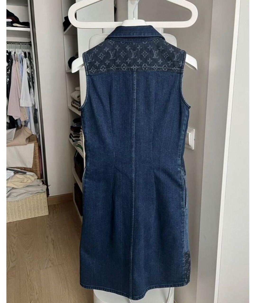 LOUIS VUITTON Темно-синий хлопковый сарафан, фото 2