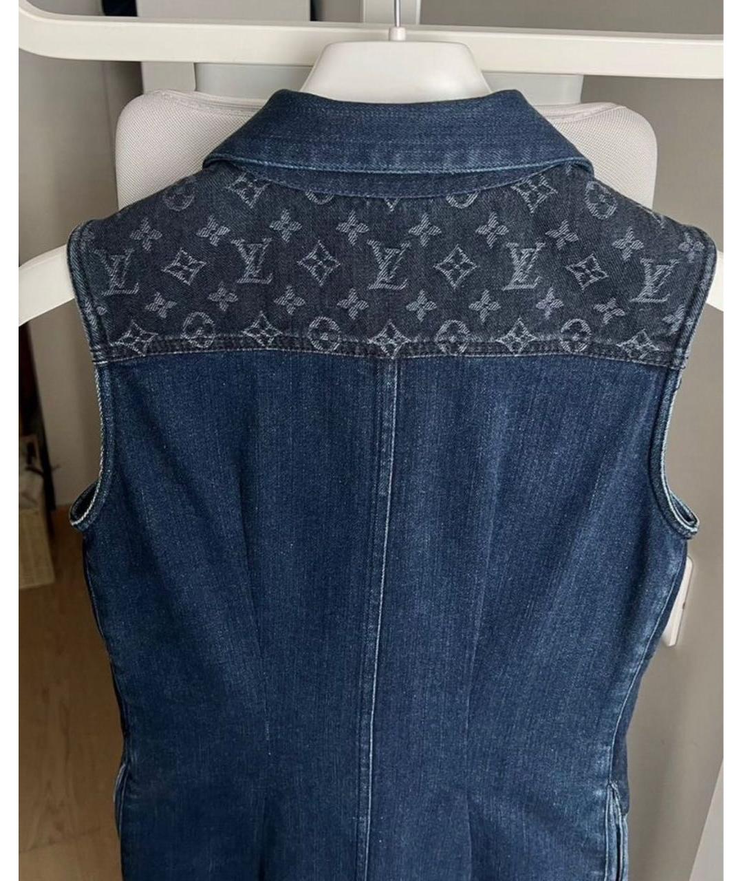 LOUIS VUITTON Темно-синий хлопковый сарафан, фото 4