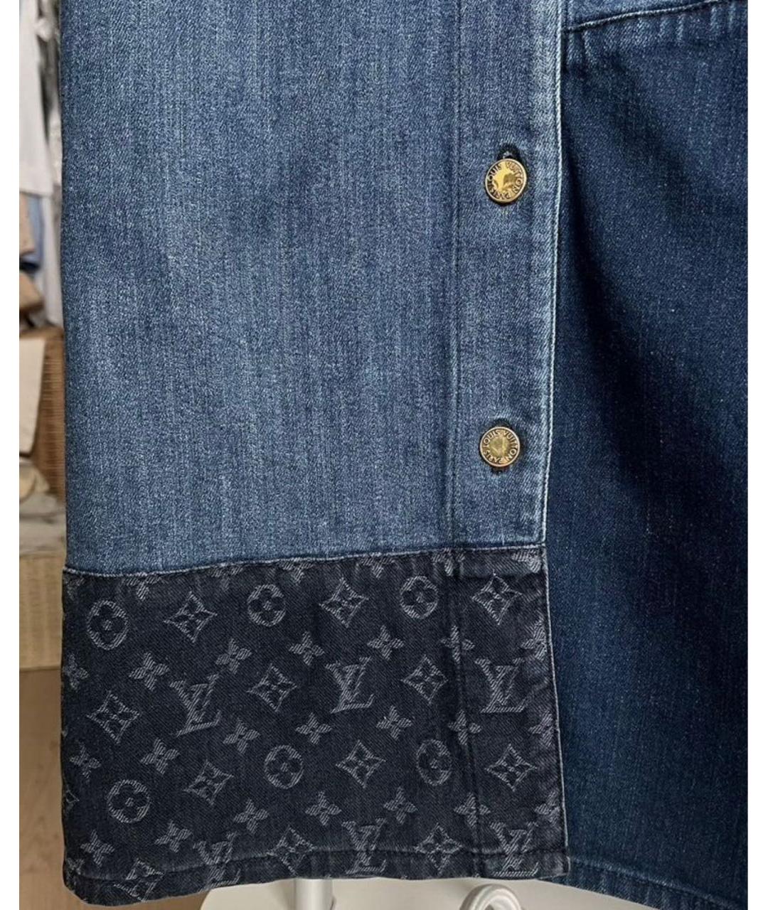 LOUIS VUITTON Темно-синий хлопковый сарафан, фото 7