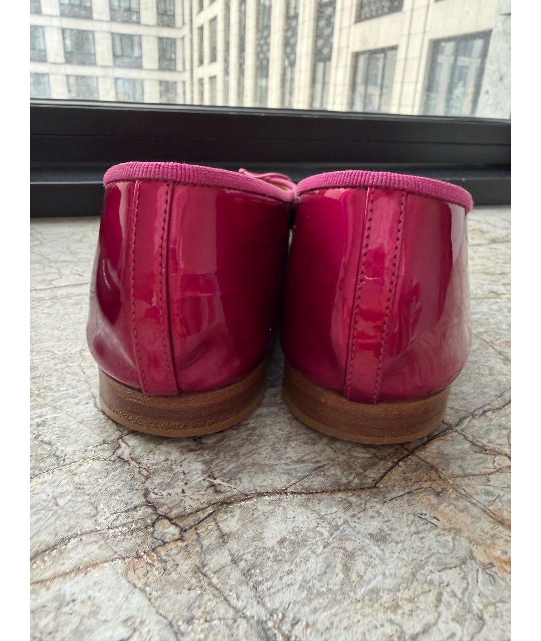 CHANEL Фуксия балетки из лакированной кожи, фото 4