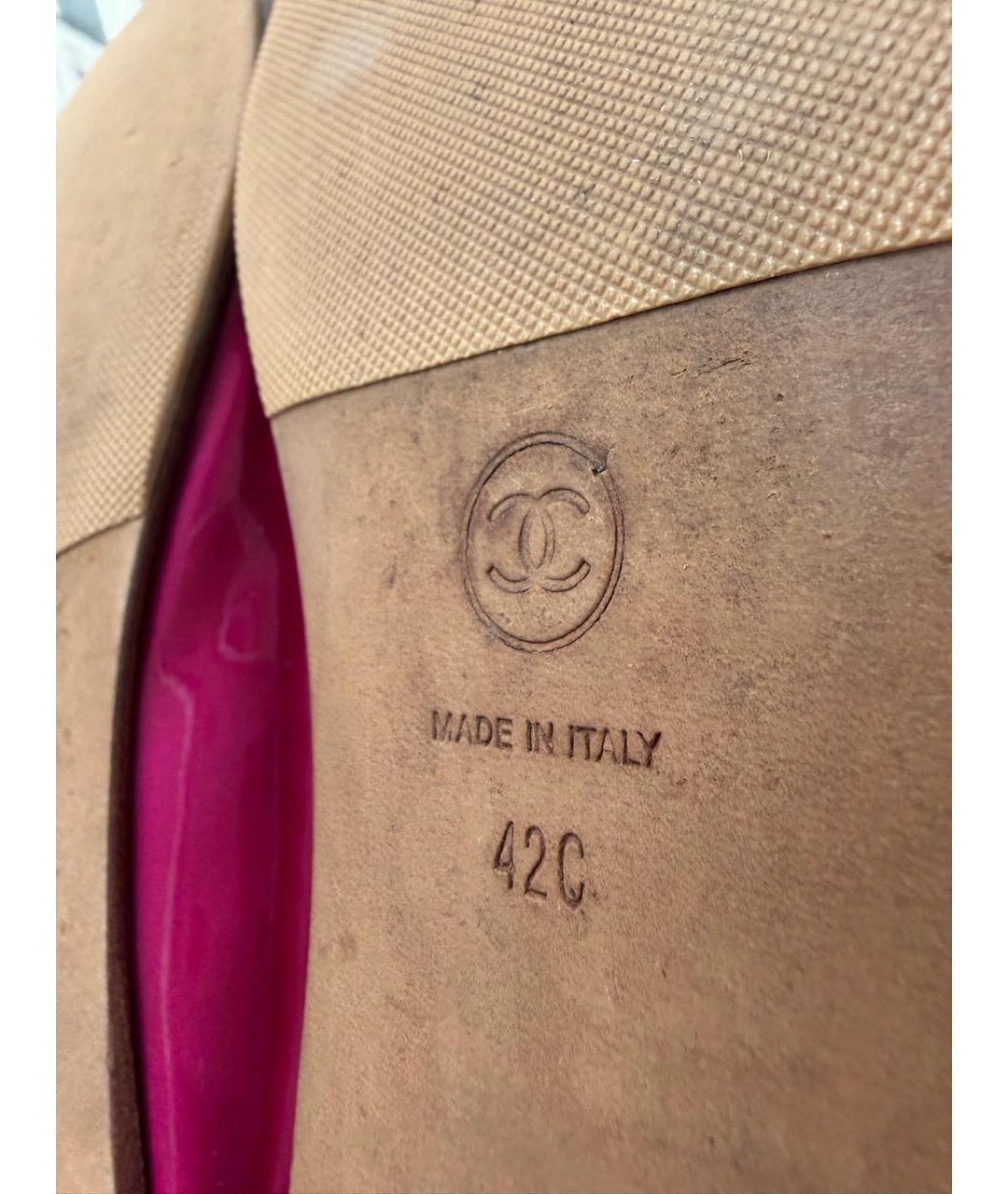 CHANEL Фуксия балетки из лакированной кожи, фото 6