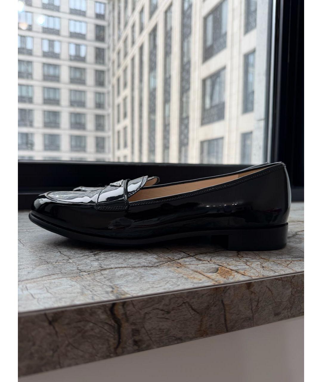 PRADA Черные лоферы из лакированной кожи, фото 8