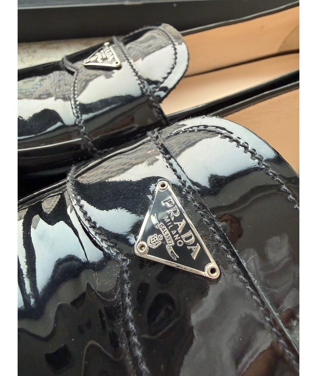 PRADA Черные лоферы из лакированной кожи, фото 7