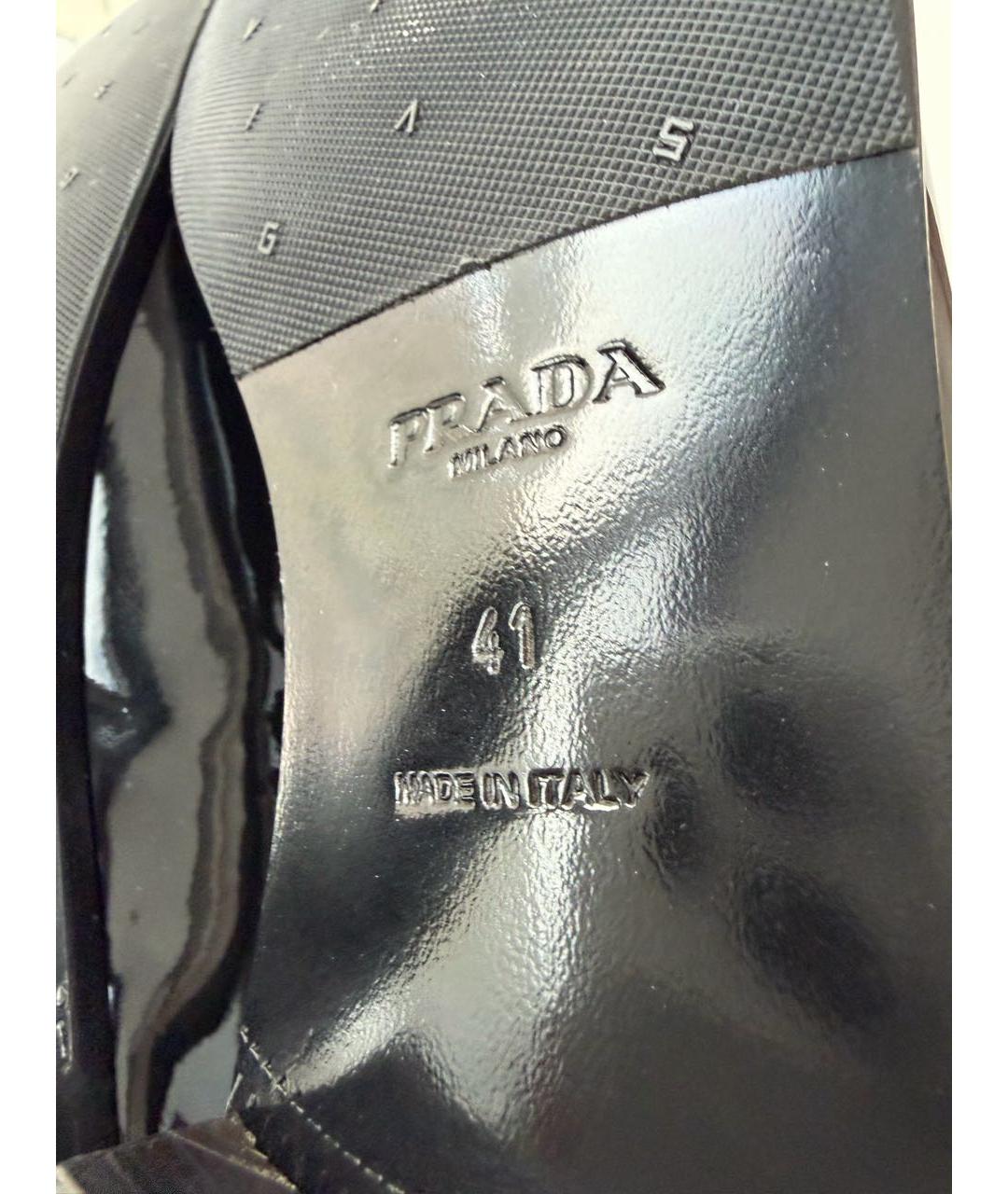 PRADA Черные лоферы из лакированной кожи, фото 6