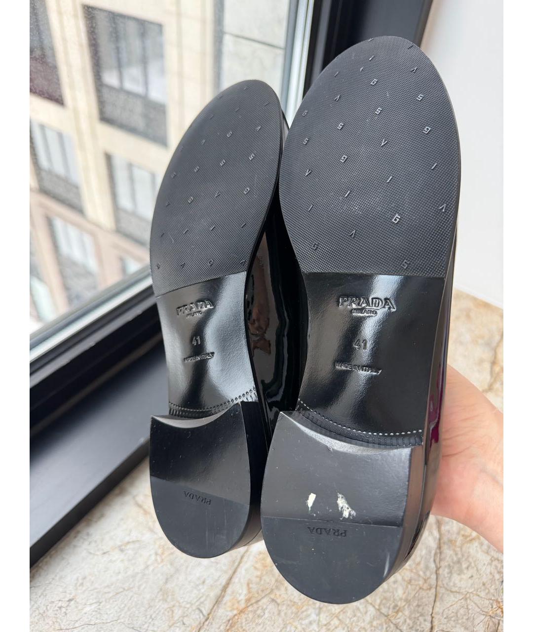 PRADA Черные лоферы из лакированной кожи, фото 5