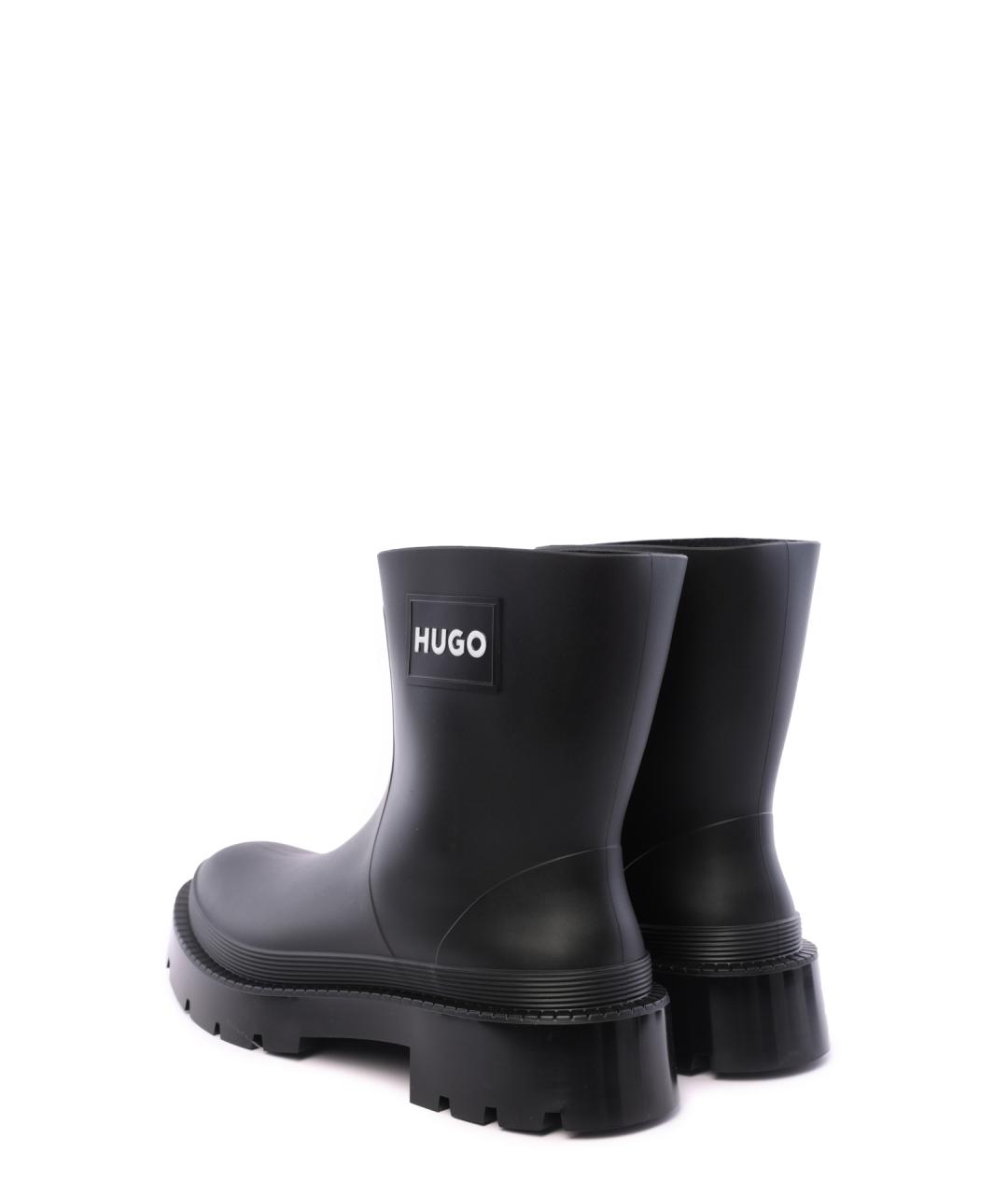 HUGO Черные резиновые сапоги, фото 3