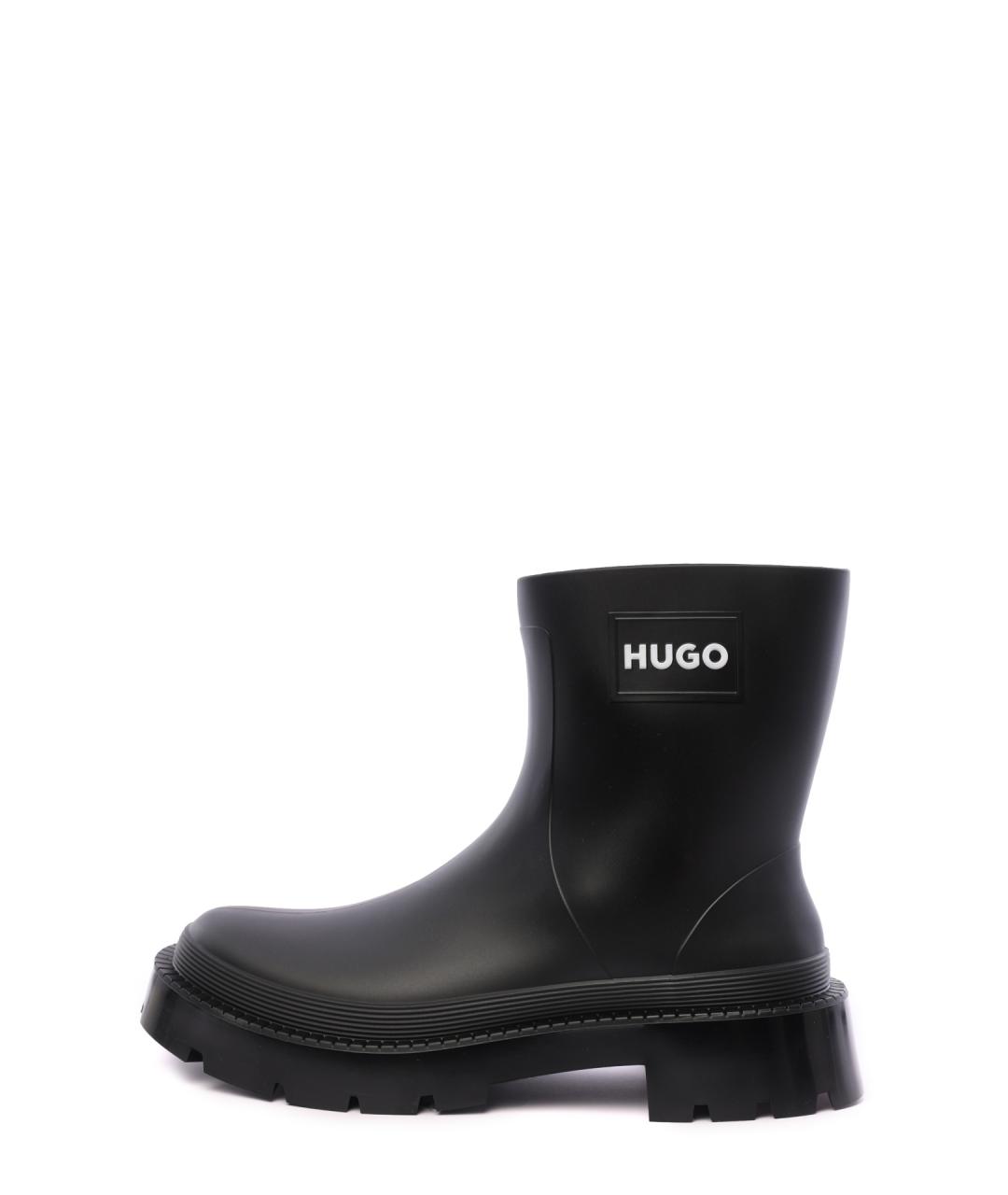HUGO Черные резиновые сапоги, фото 7