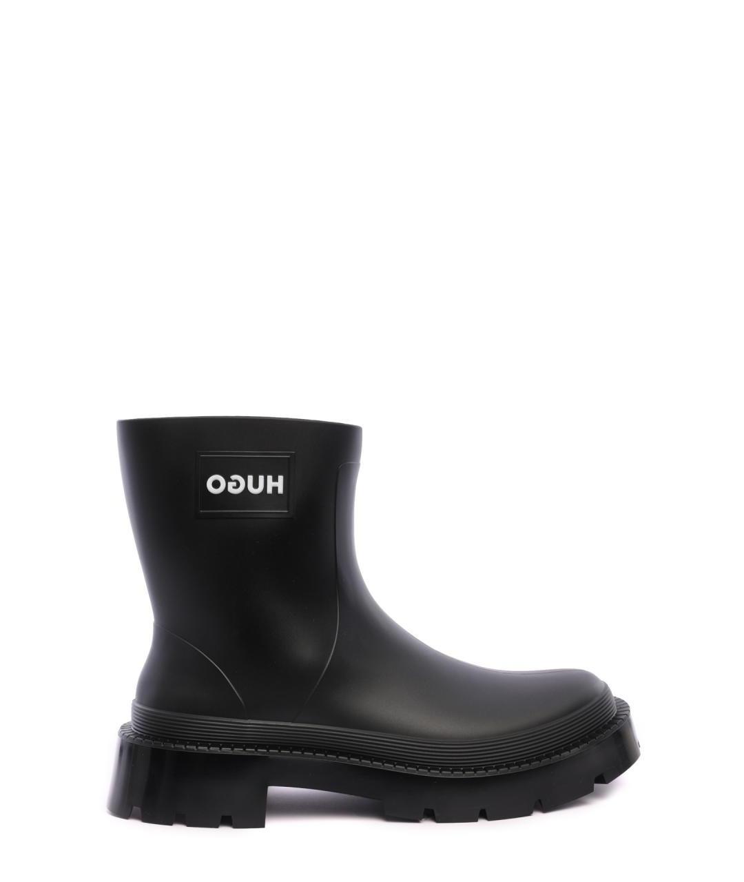 HUGO Черные резиновые сапоги, фото 1