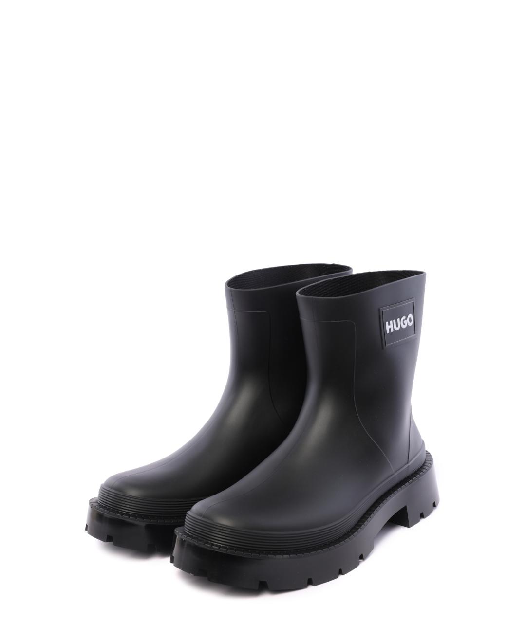 HUGO Черные резиновые сапоги, фото 2