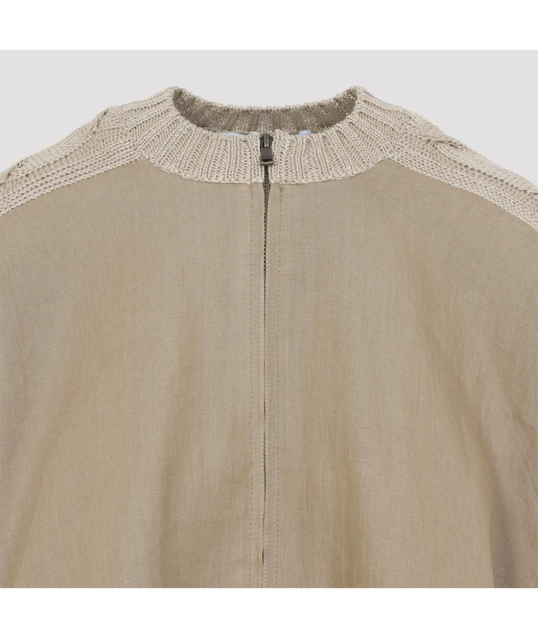 MAX MARA Бежевый льняной кардиган, фото 3