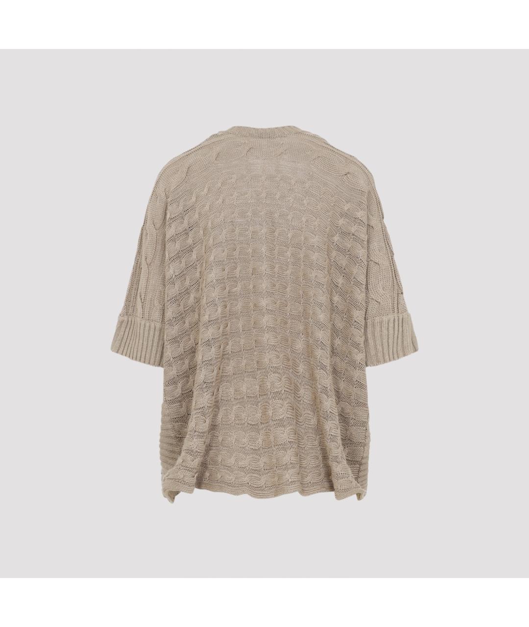 MAX MARA Бежевый льняной кардиган, фото 2