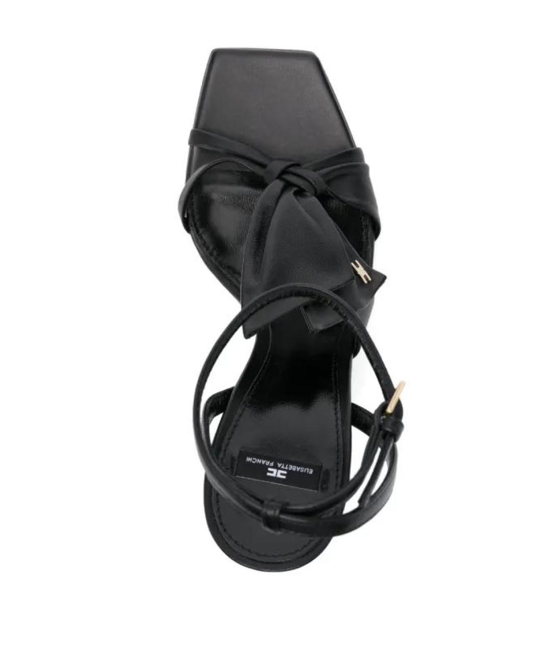 ELISABETTA FRANCHI Черные кожаные босоножки, фото 3