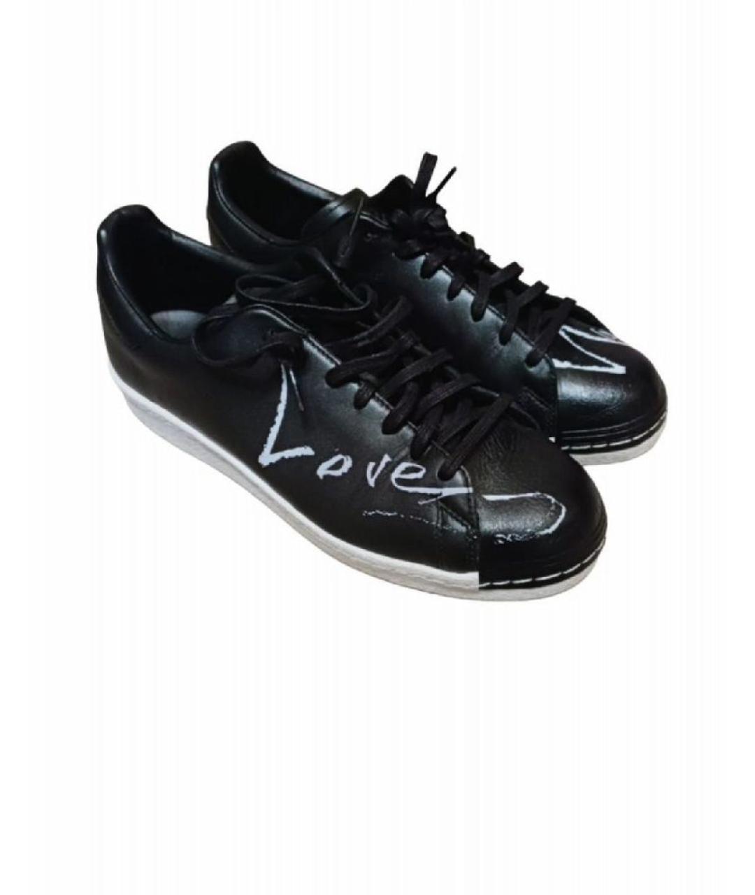 Y-3 Черные кожаные низкие кроссовки / кеды, фото 5