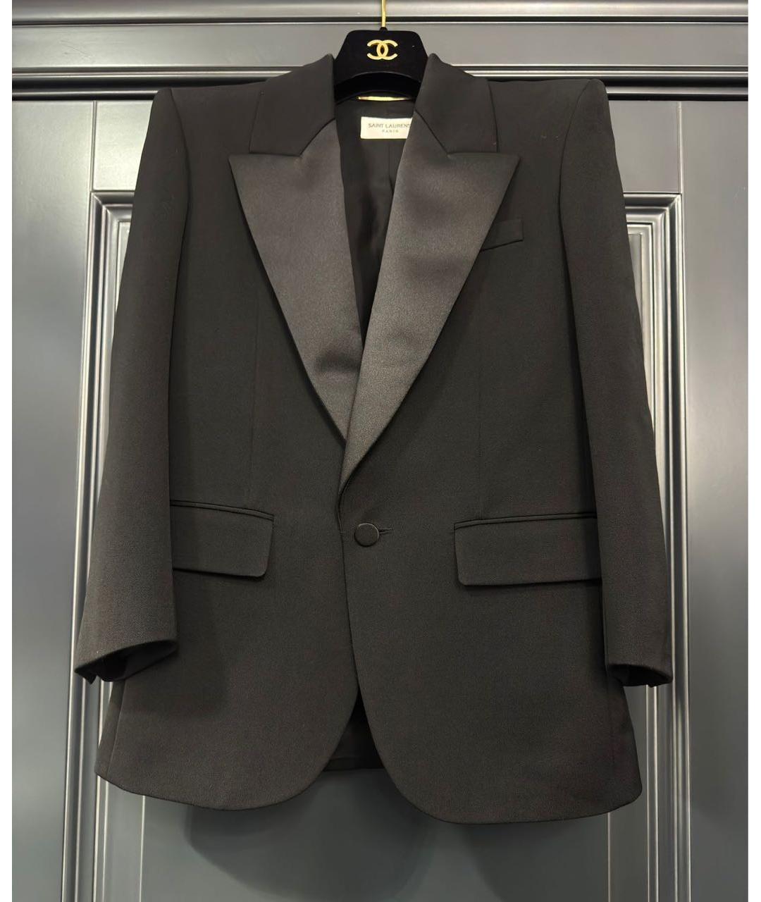 SAINT LAURENT Черный шерстяной жакет/пиджак, фото 4