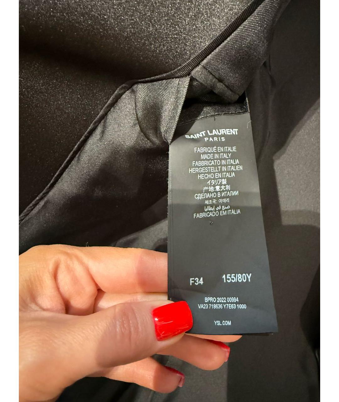 SAINT LAURENT Черный шерстяной жакет/пиджак, фото 3