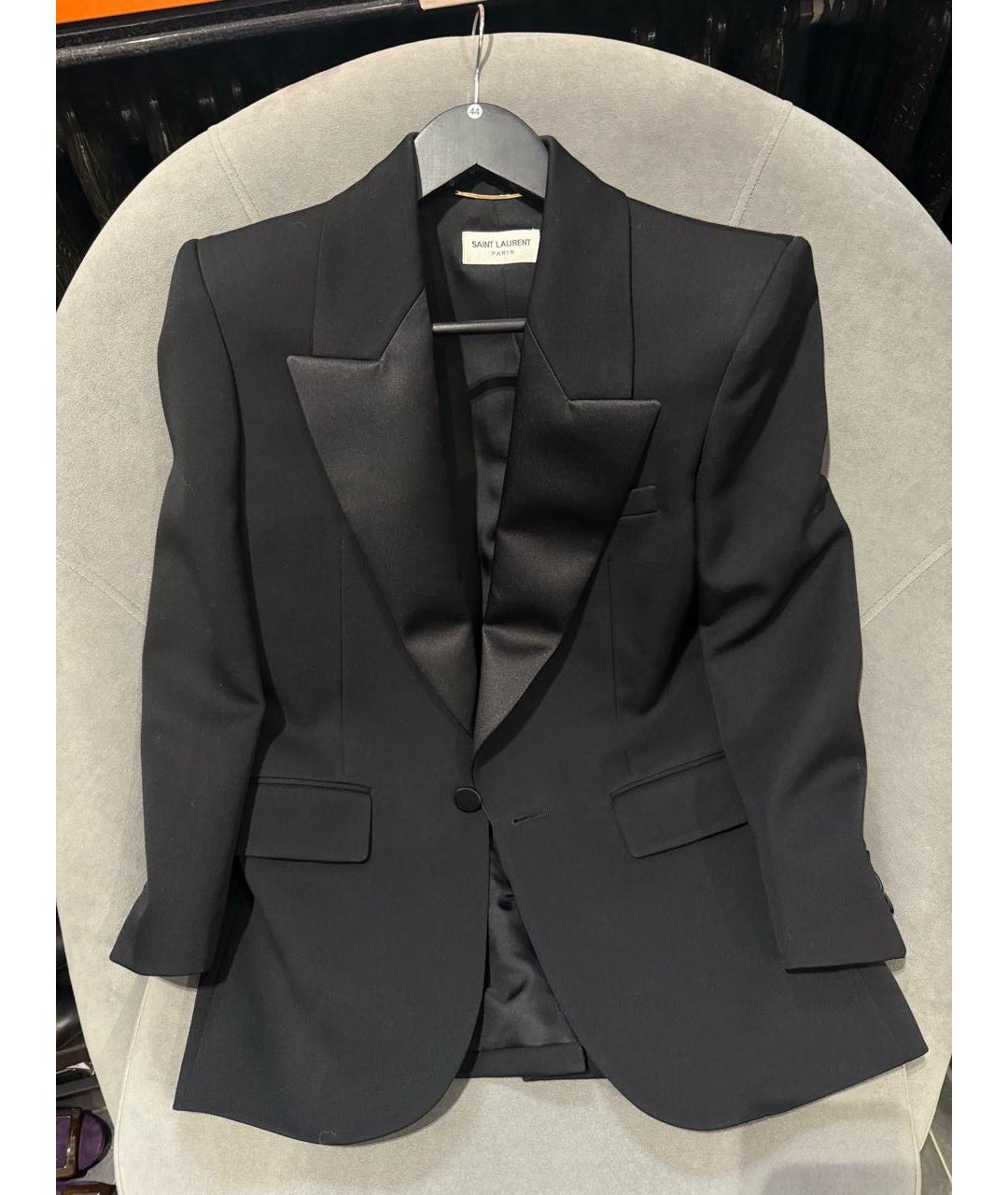 SAINT LAURENT Черный шерстяной жакет/пиджак, фото 2