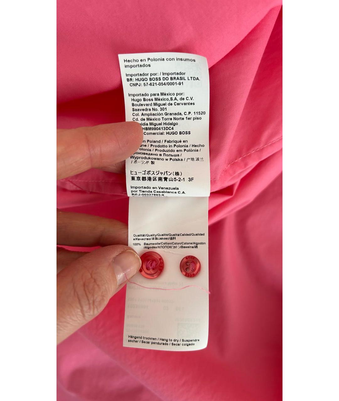 HUGO BOSS Розовая хлопковая рубашка, фото 5