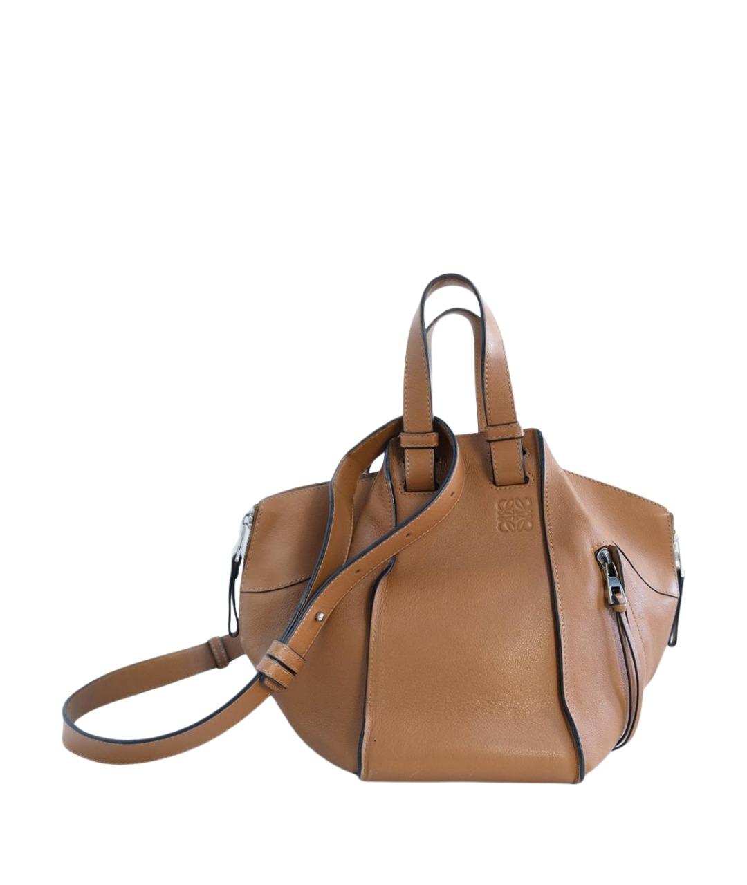 LOEWE Коричневая кожаная сумка через плечо, фото 1