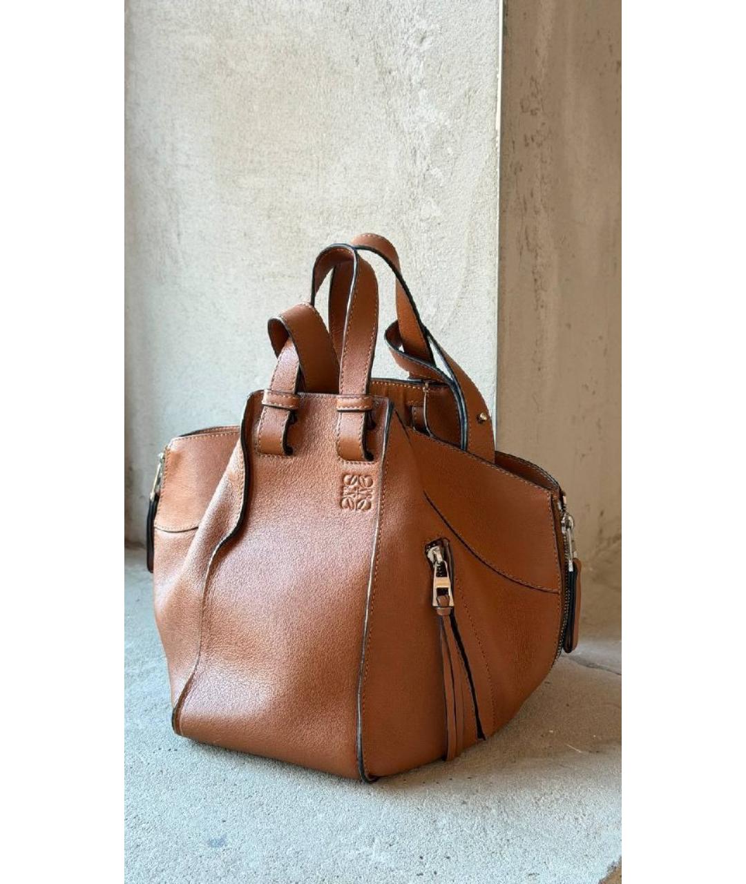 LOEWE Коричневая кожаная сумка через плечо, фото 7