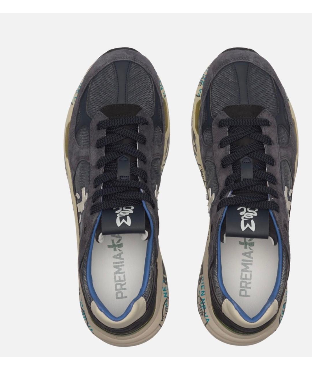 PREMIATA Синие кожаные низкие кроссовки / кеды, фото 2