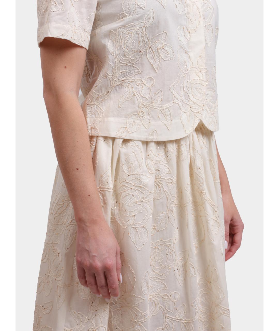 LIU JO Бежевая хлопковая рубашка, фото 4