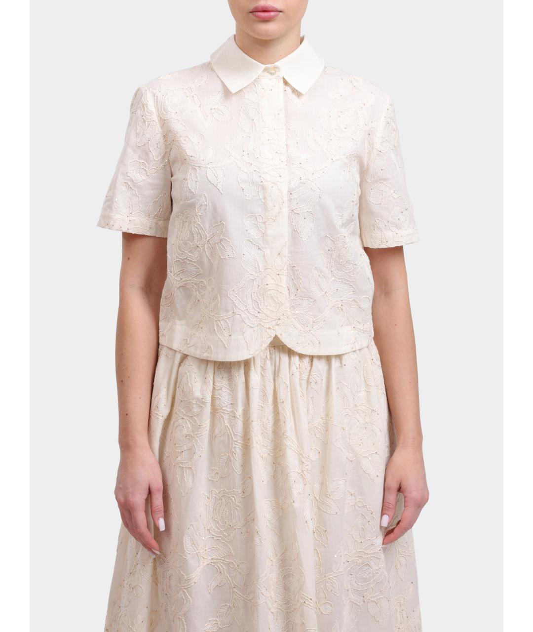 LIU JO Бежевая хлопковая рубашка, фото 6