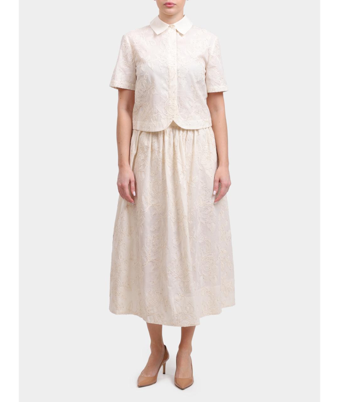 LIU JO Бежевая хлопковая рубашка, фото 2