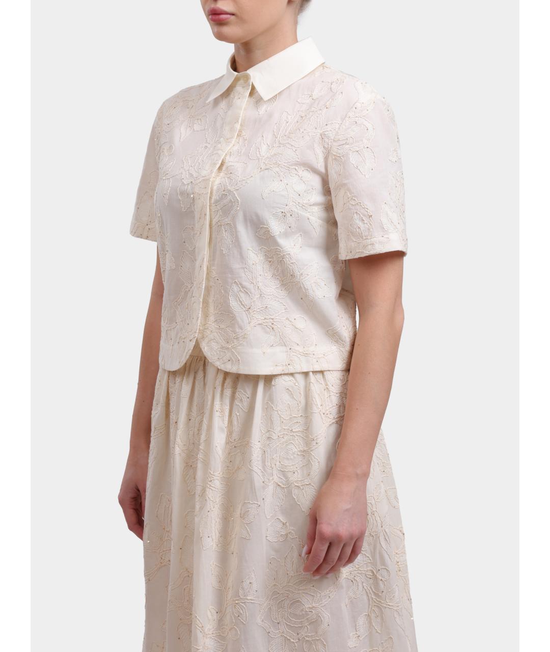 LIU JO Бежевая хлопковая рубашка, фото 3