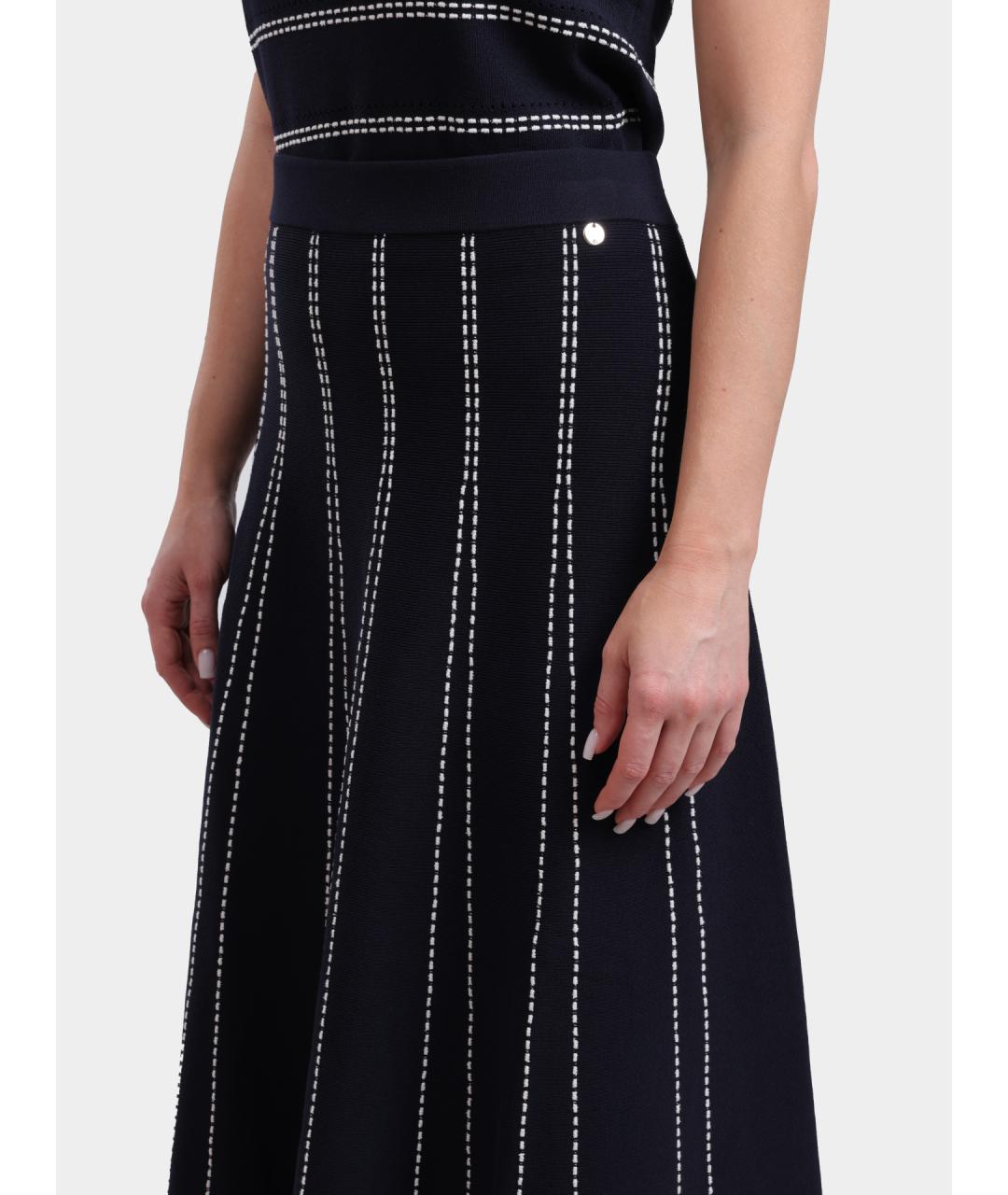 LIU JO Темно-синяя юбка миди, фото 4