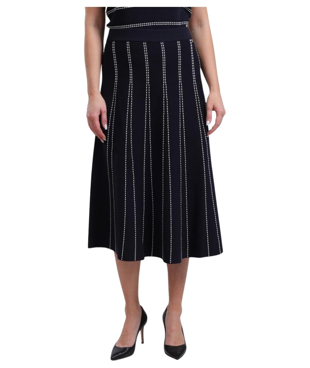 LIU JO Темно-синяя юбка миди, фото 1