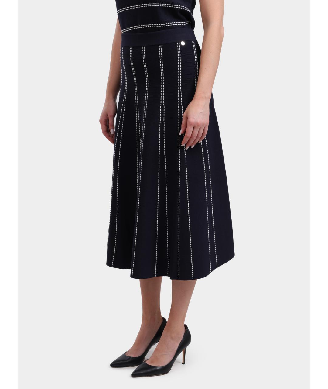 LIU JO Темно-синяя юбка миди, фото 3
