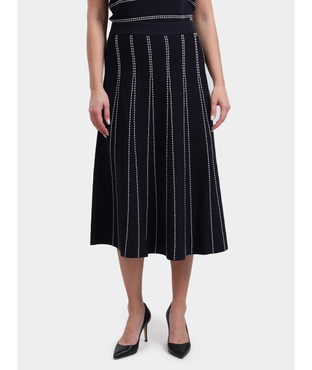 LIU JO Темно-синяя юбка миди, фото 6
