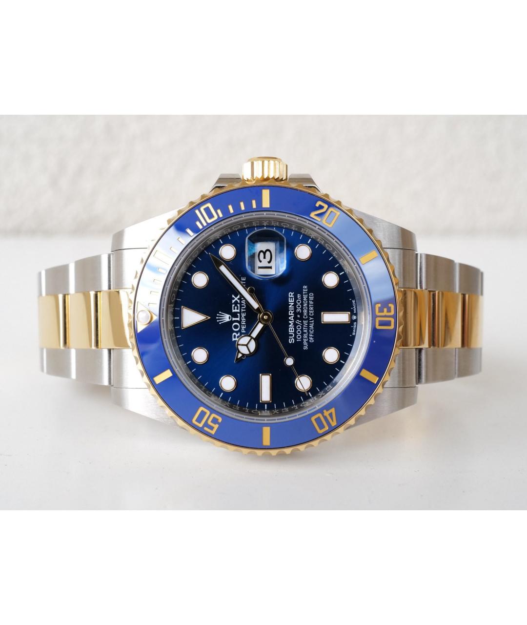 ROLEX Синие часы из желтого золота, фото 3